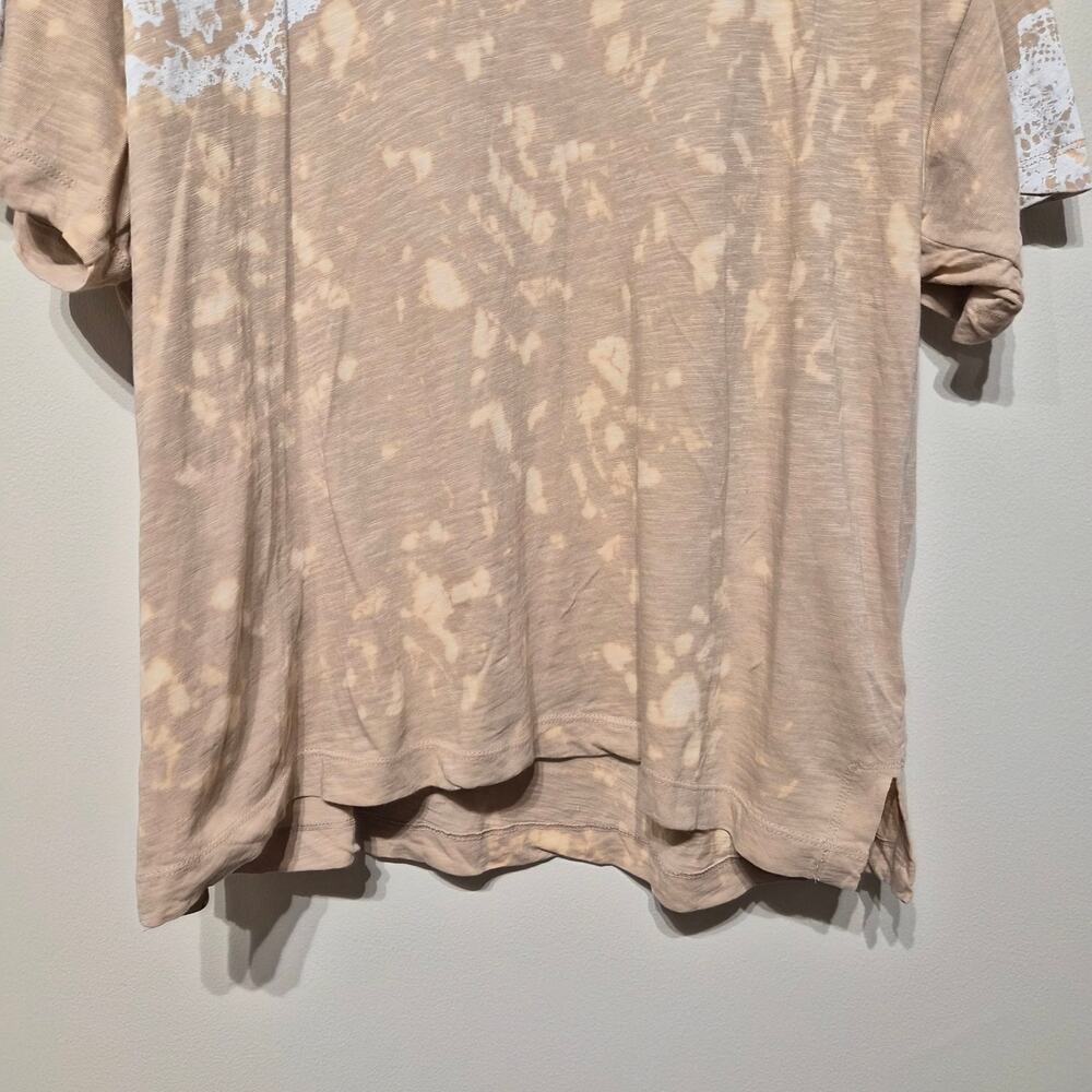 Anthropologie Pilcro Doiley Boyfriend Tee Lace Tan and White XL Short Sleeve - Picture 3 of 6